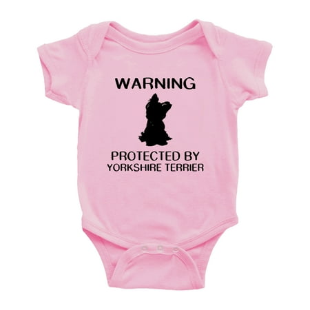 Warning: Protected by A Yorkshire Terrier Dog Funny Baby Rompers Bodysuit (Pink 0-3 Months)
Warning: Protected by A Yorkshire Terrier Dog Funny Baby Rompers Bodysuit (Pink 0-3 Months)