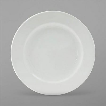 8.25 in. Porcelain White Rolled Edge Plate