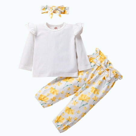 Honeeladyy Winter Newborn Infant Baby Girl Long Sleeve Ruffle Solid Tops+Floral Bowknot Pants Set White Sales
Honeeladyy Winter Newborn Infant Baby Girl Long Sleeve Ruffle Solid Tops+Floral Bowknot Pants Set White Sales