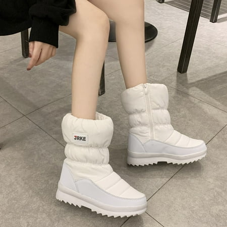 YOTAMI Womens Shoes Outwear Fall Shoes Round Toe Thick-soled Snow Boots Women Plus Velvet Thick Side Zipper Mid-tube Cotton Boots White
YOTAMI Womens Shoes Outwear Fall Shoes Round Toe Thick-soled Snow Boots Women Plus Velvet Thick Side Zipper Mid-tube Cotton Boots White