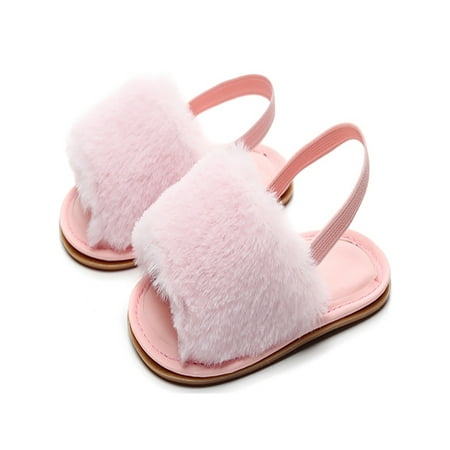 Fangasis Infant Fuzzy Sandals Elastic Back Strap Slide Slipper Open Toe Slippers Baby Girls Sandal Walking Comfortable Fluffy Pink 6.5C
Fangasis Infant Fuzzy Sandals Elastic Back Strap Slide Slipper Open Toe Slippers Baby Girls Sandal Walking Comfortable Fluffy Pink 6.5C