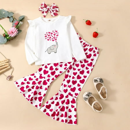 Ruidigrace Shirts Baby Flare Tops Outfits Day Toddler Girls Printed T Pants Heart Cartoon Valentine s Girls Outfits&Set
Ruidigrace Shirts Baby Flare Tops Outfits Day Toddler Girls Printed T Pants Heart Cartoon Valentine s Girls Outfits&Set