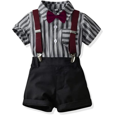 Baby Boys Gentleman Outfits Clothes Toddler Summer Short Sleeve Bowtie Shirt+Suspender Shorts Set
Baby Boys Gentleman Outfits Clothes Toddler Summer Short Sleeve Bowtie Shirt+Suspender Shorts Set