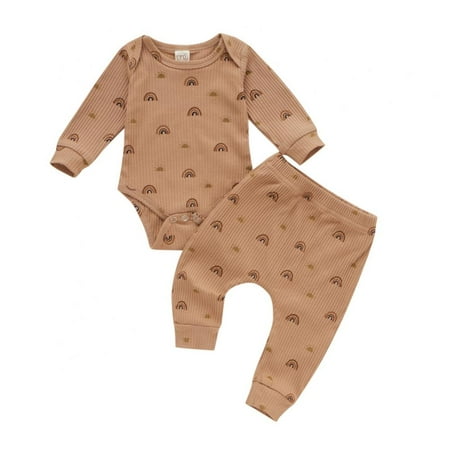 Patgoal Rainbow Print Romper Suit Baby Boy Outfits Fall Outfits for Toddler Girls Long Sleeve Bodysuits + Pants Toddler Outfits for Girls Newborn Baby Boy Clothes Baby Girl Stuff 0-12 Months
Patgoal Rainbow Print Romper Suit Baby Boy Outfits Fall Outfits for Toddler Girls Long Sleeve Bodysuits + Pants Toddler Outfits for Girls Newborn Baby Boy Clothes Baby Girl Stuff 0-12 Months