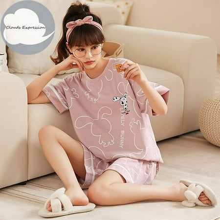 QWZNDZGR Summer Cartoon Cotton Pajamas Sets Women Pyjamas Women s Sleepwear Night suits Pijama Mujer Home Wear Women size M-2XL Nightwear
QWZNDZGR Summer Cartoon Cotton Pajamas Sets Women Pyjamas Women s Sleepwear Night suits Pijama Mujer Home Wear Women size M-2XL Nightwear