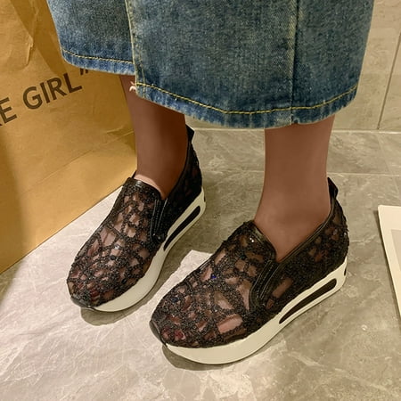 Dpityserensio Womens Fashion Mesh Cloth Low-tops Casual Shoes Thick Heel Lightweight and Comfortable Shoes Summer Black 6.5(38)
Dpityserensio Womens Fashion Mesh Cloth Low-tops Casual Shoes Thick Heel Lightweight and Comfortable Shoes Summer Black 6.5(38)