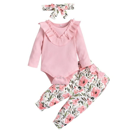 MIHOLL 3PCS Newborn Baby Girls Outfits Set Long Sleeve Tops+Floral Pants + Headband Clothes for 0-18M
MIHOLL 3PCS Newborn Baby Girls Outfits Set Long Sleeve Tops+Floral Pants + Headband Clothes for 0-18M