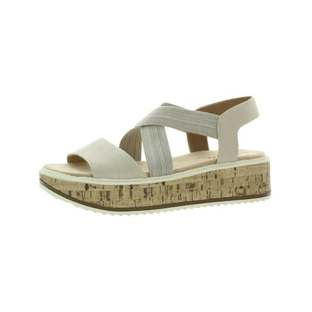 LifeStride Womens Clementine Canvas Slip-On Wedge Sandals