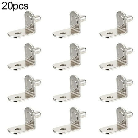 Goodhd 20Pcs Shelf Brackets Support Studs Pegs 6mm L-Shaped Metal Pin Shelves Seperator