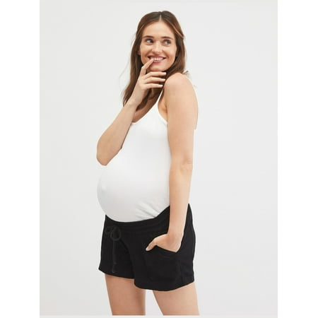 Motherhood Maternity Under Belly Woven Linen Maternity Shorts