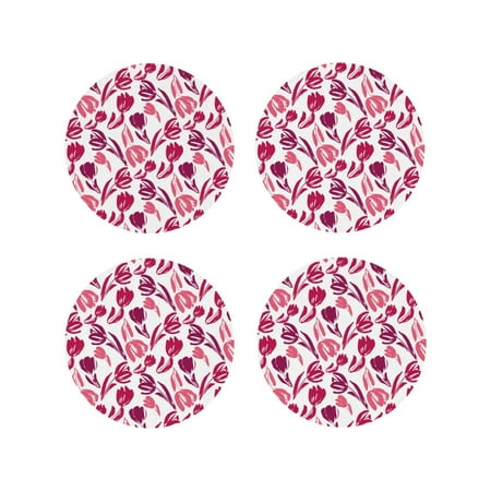 Leather Coasters Set of 4 - Tulips Flowers Red Pink Lightweight Non-Slip Drink Coasters for Desk Anti-Scalding Desk Cup Coasters for Office Table Decor Round Shape
Leather Coasters Set of 4 - Tulips Flowers Red Pink Lightweight Non-Slip Drink Coasters for Desk Anti-Scalding Desk Cup Coasters for Office Table Decor Round Shape