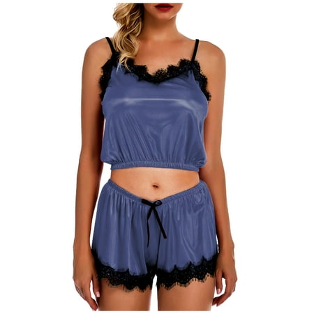 Lingerie Sets Womens Sleepwear Sleeveless Strap Nightwear Lace Trim Satin Cami Top Pajama Push Up Matching Bra and Panty Sets Plus Size Blue XXL
Lingerie Sets Womens Sleepwear Sleeveless Strap Nightwear Lace Trim Satin Cami Top Pajama Push Up Matching Bra and Panty Sets Plus Size Blue XXL
