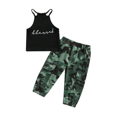Suanret Toddlers Girl 2PCS Streetwear Suit Sleeveless Letters Print Tops Summer Spring Loose Jogger Trousers Black 4-5 Years
Suanret Toddlers Girl 2PCS Streetwear Suit Sleeveless Letters Print Tops Summer Spring Loose Jogger Trousers Black 4-5 Years