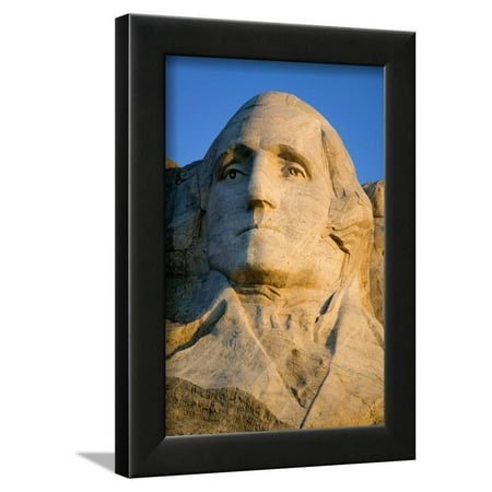 Close-up of President George Washington at Mount Rushmore National Memorial, South Dakota Framed Print Wall Art