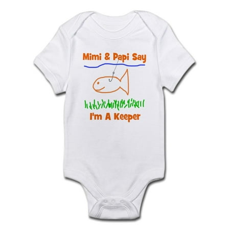 CafePress - Mimi & Papi Say I m A Keeper Infant Bodysuit - Baby Light Bodysuit