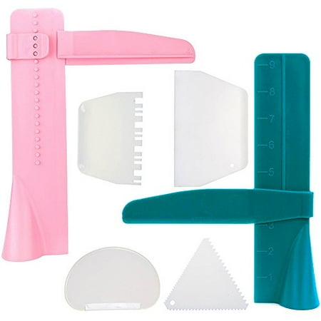 2pcs Adjustable Cake Smoother Polisher with 4pcs Different Scrapers FineGood Fondant Cream Edge Smoothing Decorating Tools - Green Pink
2pcs Adjustable Cake Smoother Polisher with 4pcs Different Scrapers FineGood Fondant Cream Edge Smoothing Decorating Tools - Green Pink