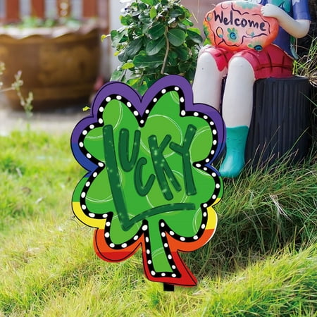 Augper Clearance St. Patrick s Day Decoration Garden Floor Decoration 3mm Acrylic Card