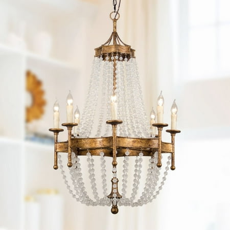 Mid-century Modern 8-Light Candle Crystal Beads Empire Chandelier - 27.6-in W x 43.3-in H
Mid-century Modern 8-Light Candle Crystal Beads Empire Chandelier - 27.6-in W x 43.3-in H
