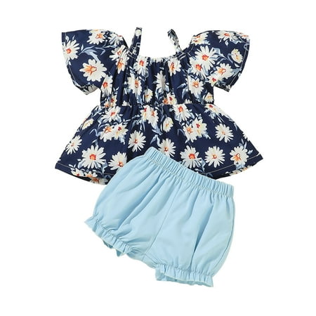 EHTMSAK Newborn Infant Baby Girl 2PCS Outfits Clothing Set Summer Floral T Shirts and Set Short Sleeve Blue 0-12M L/6-9M
EHTMSAK Newborn Infant Baby Girl 2PCS Outfits Clothing Set Summer Floral T Shirts and Set Short Sleeve Blue 0-12M L/6-9M