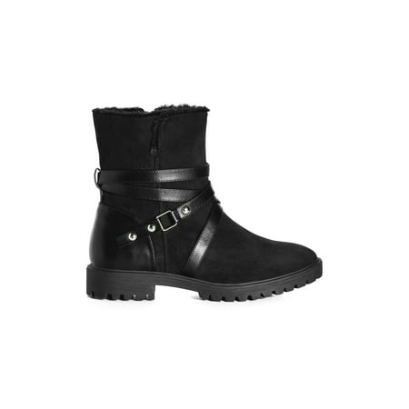 Cloudwalkers Women s Wide Fit Hadley Moto Faux Leather Boots