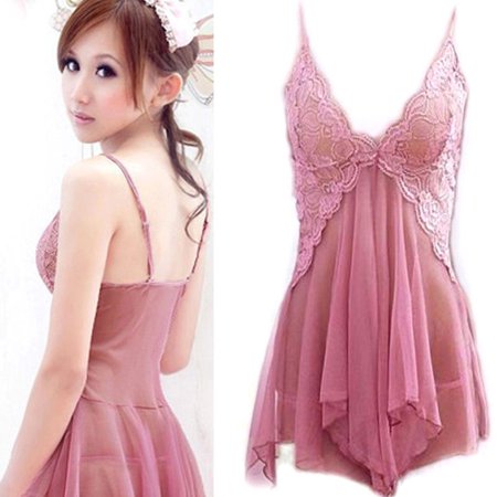 Eyicmarn Women Sexy Lingerie Lace Babydoll Pink Deep V Neck Nightdress with G-string Sleepwear
Eyicmarn Women Sexy Lingerie Lace Babydoll Pink Deep V Neck Nightdress with G-string Sleepwear