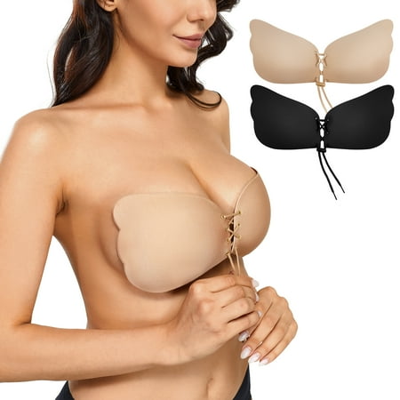Irisnaya 2 Pack Women s Strapless Adhesive Bra Push Up Backless Sticky Nipple Covers Invisible Drawstring Silicone Bras(Black X-Large)
Irisnaya 2 Pack Women s Strapless Adhesive Bra Push Up Backless Sticky Nipple Covers Invisible Drawstring Silicone Bras(Black X-Large)