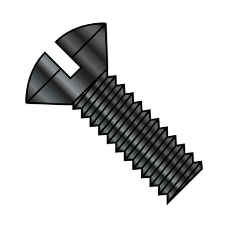 8-32X1/2 Slotted Oval Machine Screw Fully Threaded Black Oxide (Pack Qty 10 000) BC-0808MSOB