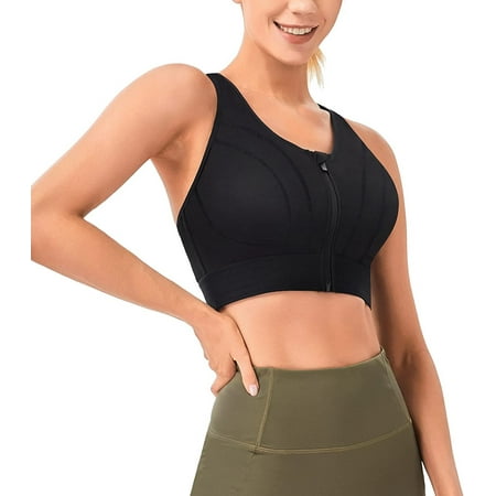 CtriLady Front Closure Sports Bras for Women High Impact Racerback with Zipper Workout Yoga Bas Padded Support Tops Gym Bra(Black 3X-Large)
CtriLady Front Closure Sports Bras for Women High Impact Racerback with Zipper Workout Yoga Bas Padded Support Tops Gym Bra(Black 3X-Large)