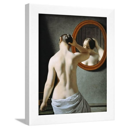 Naked in Mirror, by Johan Frederik Eckersberg Framed Print Wall Art