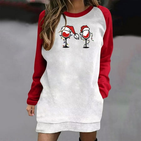 jsaierl Womens Sweatshirt Dress Christmas Long Sleeve Winter Dresses Holiday Glass Graphic Color Block Shirt Dress Casual Bodycon Dresses Christmas Gift for Teen Girls
jsaierl Womens Sweatshirt Dress Christmas Long Sleeve Winter Dresses Holiday Glass Graphic Color Block Shirt Dress Casual Bodycon Dresses Christmas Gift for Teen Girls