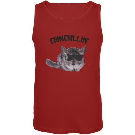 Chinchillin Chinchilla Red Adult Tank Top