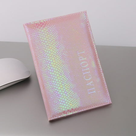 CARLTON GLOBAL Lizard Passport Holder Protector Wallet Business Card Soft Passport Cover Pink