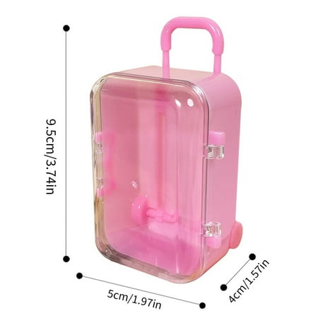 Jlong Mini Trolley Case Transparent Storage Box Large Blue