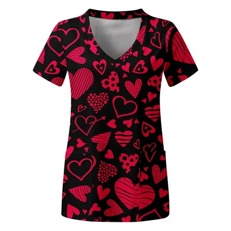 Scrubs For Women Tops Black Plus Size V Neck Short Sleeved Printed Shirts With Pocket Nursing Uniforms For Women
Scrubs For Women Tops Black Plus Size V Neck Short Sleeved Printed Shirts With Pocket Nursing Uniforms For Women