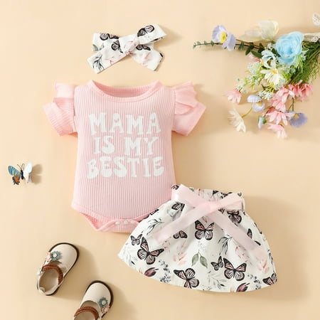 HAOTAGS Girls Round Neck Short Sleeves Letter Print Jumpsuit with Print Skirt Set Pink Size 12M
HAOTAGS Girls Round Neck Short Sleeves Letter Print Jumpsuit with Print Skirt Set Pink Size 12M