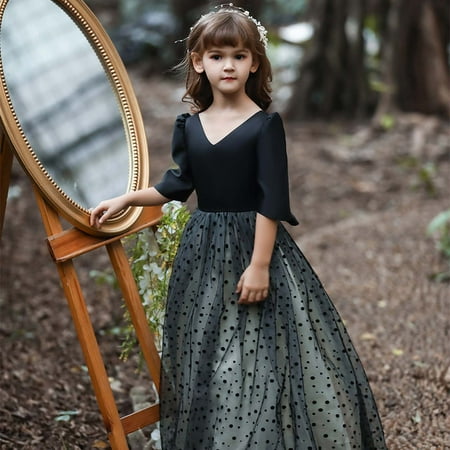 KONBECA Toddler Girls Princess Dress Little Girls Party Wedding Formal Dress Bow Tie Lace Mesh Cake Dress Kids Pageant Flower Girl Short Sleeve Dress Birthday Gifts for Girls Black (3-4 Years)
KONBECA Toddler Girls Princess Dress Little Girls Party Wedding Formal Dress Bow Tie Lace Mesh Cake Dress Kids Pageant Flower Girl Short Sleeve Dress Birthday Gifts for Girls Black (3-4 Years)