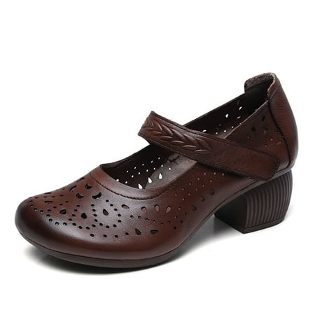 Women‘s Hollow Out Chunky Heels Soldi Color Round Toe Hook & Loop Strap Low Heels Retro Casual Shoes
Women‘s Hollow Out Chunky Heels Soldi Color Round Toe Hook & Loop Strap Low Heels Retro Casual Shoes