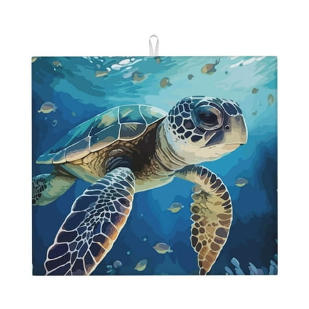 Pofeuu Watercolor Turtle Print Ultra Water Absorbent Microfiber Dish Drying Mat Drying Mat for Kitchen Kitchen Counter Accessories
Pofeuu Watercolor Turtle Print Ultra Water Absorbent Microfiber Dish Drying Mat Drying Mat for Kitchen Kitchen Counter Accessories