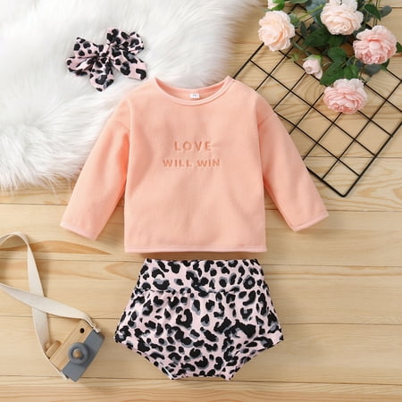 Hunpta Newborn Toddler Children Kids Baby Girls Long Sleeve Letter Sweatshirt Tops Leopard Print Shorts With Headbands Outfit 3PCS
Hunpta Newborn Toddler Children Kids Baby Girls Long Sleeve Letter Sweatshirt Tops Leopard Print Shorts With Headbands Outfit 3PCS