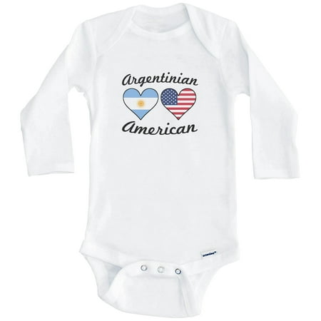 Argentinian American Flag Hearts Argentina One Piece Baby Bodysuit (Long Sleeve) 0-3 Months White
Argentinian American Flag Hearts Argentina One Piece Baby Bodysuit (Long Sleeve) 0-3 Months White