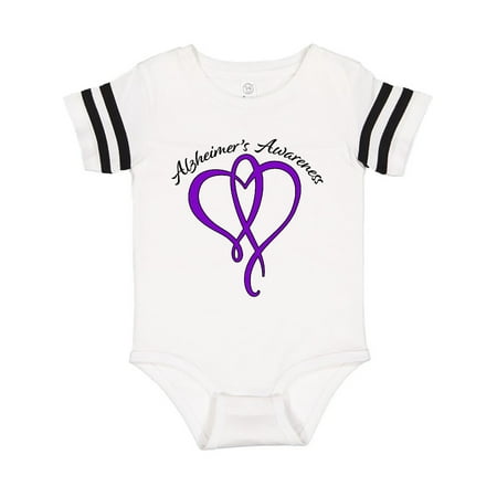 Inktastic Alzheimer s Awareness Purple Ribbon Heart Gift Baby Boy or Baby Girl Bodysuit