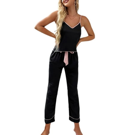 Lentta Women s Pajamas Sets Silk Outfits Satin Camisole Lounge Pants Sleepwear (Black-M)
Lentta Women s Pajamas Sets Silk Outfits Satin Camisole Lounge Pants Sleepwear (Black-M)