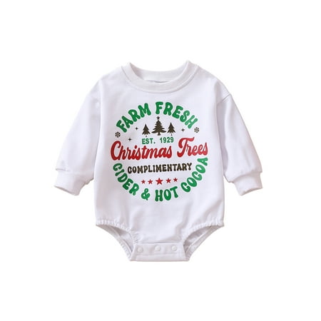 Sunisery Newborn Baby Boys Girls Christmas Romper Long Sleeve Crew Neck Letters Print Bodysuit Casual Jumpsuit White 3-6 Months
Sunisery Newborn Baby Boys Girls Christmas Romper Long Sleeve Crew Neck Letters Print Bodysuit Casual Jumpsuit White 3-6 Months