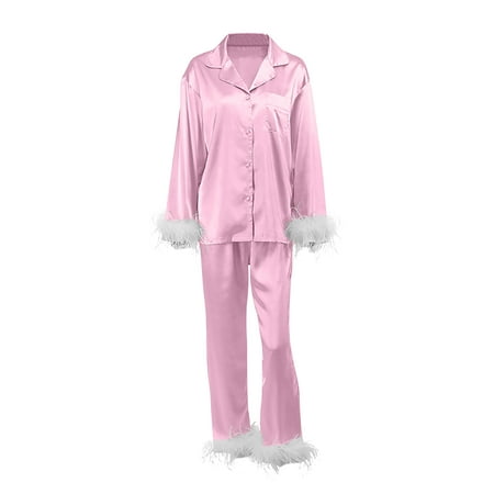 BESTHUA French Casual Feather Nightwear | 2022 New Long-sleeved Sleepwear with Feather Trim | Silk Satin Long-sleeved Pajamas Loose Sleeping Loungewear for Women
BESTHUA French Casual Feather Nightwear | 2022 New Long-sleeved Sleepwear with Feather Trim | Silk Satin Long-sleeved Pajamas Loose Sleeping Loungewear for Women
