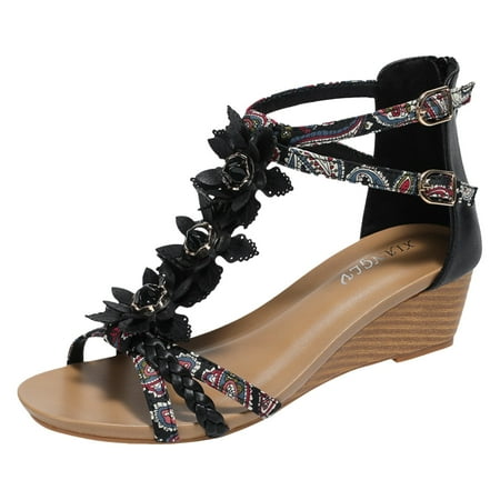 Ediodpoh Women Shoes Casual Fashion Floral Roman Sandals Beach Wedge Comfortable Women Sandals Summer Sandals Black 7.5(39)
Ediodpoh Women Shoes Casual Fashion Floral Roman Sandals Beach Wedge Comfortable Women Sandals Summer Sandals Black 7.5(39)