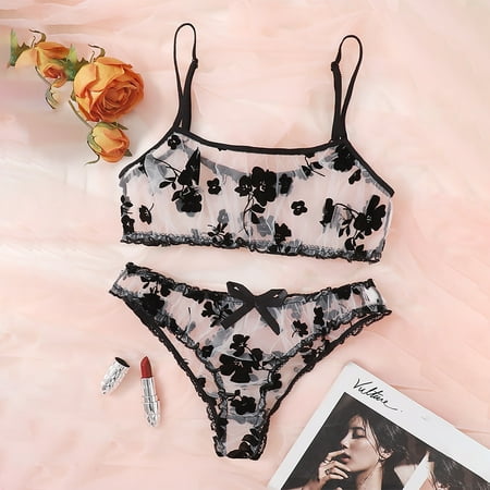 KUNPENG Women s Sexy Lingerie Two-piece Flocking Black Mesh Seductive Sexy Lingerie Valentine s Nightgown Pajamas Black / M
KUNPENG Women s Sexy Lingerie Two-piece Flocking Black Mesh Seductive Sexy Lingerie Valentine s Nightgown Pajamas Black / M