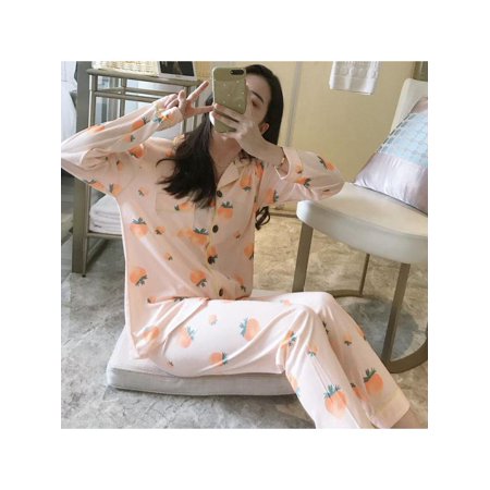 VICOODA Women s Cardigan Pajamas Strawberry Print Loose Casual Home Wear Two-piece Set M-2XL
VICOODA Women s Cardigan Pajamas Strawberry Print Loose Casual Home Wear Two-piece Set M-2XL