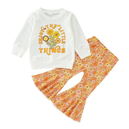Toddler Kids Baby Girl Autumn Clothes Long Sleeve Letter Print Sweatshirt Tops Flower Floral Flare Pants Outfits Set Size 6 Months-4 Years
Toddler Kids Baby Girl Autumn Clothes Long Sleeve Letter Print Sweatshirt Tops Flower Floral Flare Pants Outfits Set Size 6 Months-4 Years