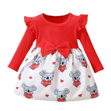 ASEIDFNSA Dress Girls Toddler Girl Long Sleeve Set Toddler Girls Winter Valentine S Day Long Sleeve Ribbed Red Koala Love Printed Dress Princess Dress
ASEIDFNSA Dress Girls Toddler Girl Long Sleeve Set Toddler Girls Winter Valentine S Day Long Sleeve Ribbed Red Koala Love Printed Dress Princess Dress
