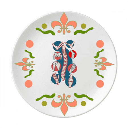 Vertebral Body Joint Illustration Flower Ceramics Plate Tableware Dinner Dish